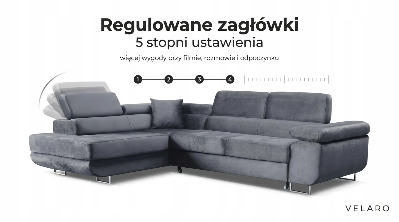 Narożnik ARCO z funkcją spania i pojemnikiem miniatura 9